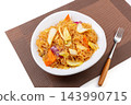 healthy Stir-Fried Rice Vermicelli with Chinese Cabbage and Carrots 143990715
