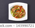 savory Stir-Fried Rice Vermicelli Noodles with Braised Pork Head Meat and Vegetables 143990721