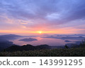 Early morning view of Tsubetsu Pass and sea of ​​clouds (Hokkaido) 143991295