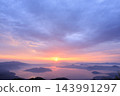 Early morning view of Tsubetsu Pass and sea of ​​clouds (Hokkaido) 143991297