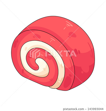 Illustration of pink swiss roll dessert Illustration of pink swiss roll dessert 143993044