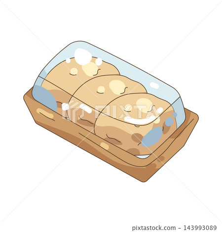 Illustration of cake in packaging 143993089