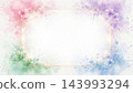 Watercolor-style flower frame: A background of flowers in the four seasons with blurred light and a sense of light. 143993294