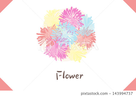 Flower shop business card template | Bouquet viewed from above 143994737