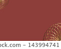 A Japanese-modern red background material featuring diagonally symmetrical gold line drawings of chrysanthemums. 143994741