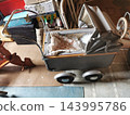 very old baby buggy 143995786