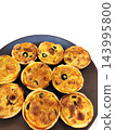 home made small pizza with onion and olives 143995800
