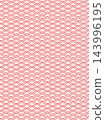Red and white wave pattern Japanese texture background material 143996195