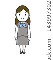 Female office worker standing in uniform 143997302