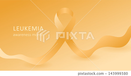 Leukemia awareness month design with orange ribbon on gradient background 143999380