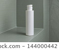 White blank flip top bottle mockup in light green bathroom, unbranded cosmetic packaging 144000442