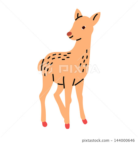 Cute Christmas Reindeer with Red Antlers and Hooves Cute Christmas Reindeer with Red Antlers and Hooves 144000646