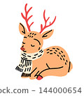 Peaceful Reindeer Wearing Cream Winter Scarf 144000654