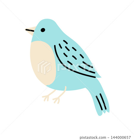 Light Blue Bird with Cream Belly in Minimal Style Light Blue Bird with Cream Belly in Minimal Style 144000657