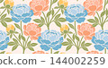 Vector seamless Indian paisley floral pattern. Vintage print with oriental floral motif for cotton fabric or Indonesian batik sarong. print for blankets, wallpaper, textiles, clothes 144002259