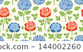 Seamless vector pattern with decorative floral pattern in chintz style. vintage, jacobean embroidery style 144002260