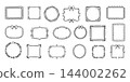 vector set of Whimsical hand drawn frames on isolated background 144002262
