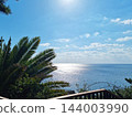 The sparkling sea and railings of Jeju. 144003990