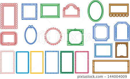 Collection of various decorative colorful empty frames for photos and scrapbook layouts Collection of various decorative colorful empty frames for photos and scrapbook layouts 144004009