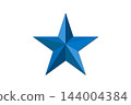 Star icon, blue faceted five pointed star, geometric rating favorite symbol, flat vector illustration 144004384