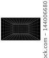 Wireframe Grid Room Perspective Background 144006680
