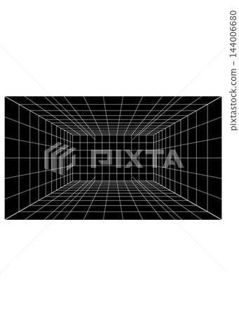 Wireframe Grid Room Perspective Background Wireframe Grid Room Perspective Background 144006680