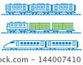 A simple set of railway icons featuring trains, freight trains, and Shinkansen-style vehicles. 144007410