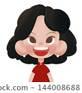 little girl in a red dress 144008688