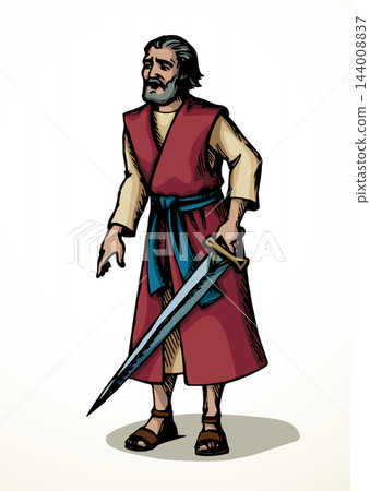 Vector drawing. Man with the sword Vector drawing. Man with the sword 144008837