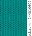 A background featuring the Flower of Life in blue-green and black. 144010609