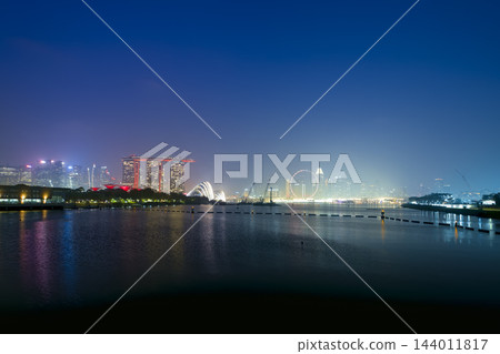 新加坡濱海灣夜景 144011817