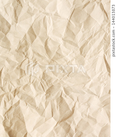 Crumpled beige paper texture background surface 144013873
