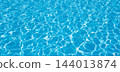 Clear blue water with wave, bright sun reflections. 144013874