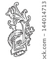 Engraving vertical baroque vector illustration and design element 144014713