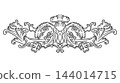 Horizontal hand drawing baroque design element vector illustration 144014715