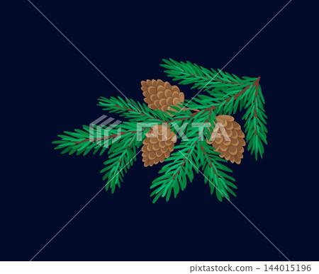 Pine branch with pine cones Christmas decoration 144015196