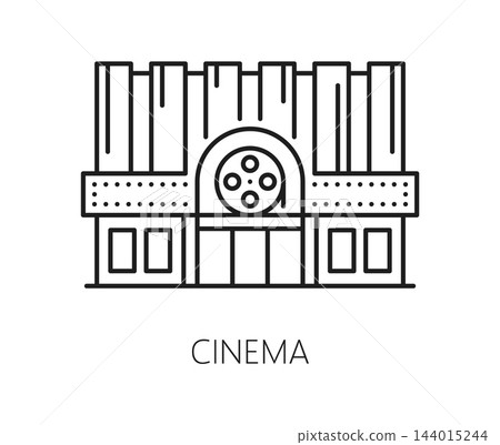 Cinema building icon, entertainment architecture 144015244