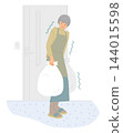 Senior women experience elevated blood pressure when taking out the trash on cold mornings, posing a risk of heat shock. 144015598