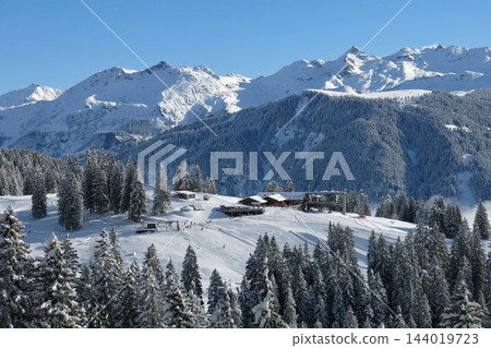Idyllic ski area Braunwald and mountains, Switzerland. Idyllic ski area Braunwald and mountains, Switzerland. 144019723