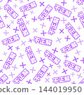 Purple seamless pattern of incorrect answers 144019950