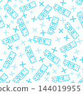 Light blue seamless pattern of incorrect answers 144019955