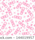 Pink, seamless pattern of incorrect answers 144019957