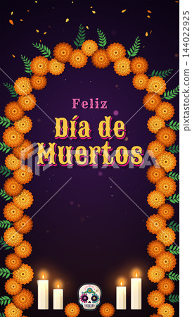 Day Of The Dead Marigold Arch Festive Wishes Illustration Day Of The Dead Marigold Arch Festive Wishes Illustration 144022925