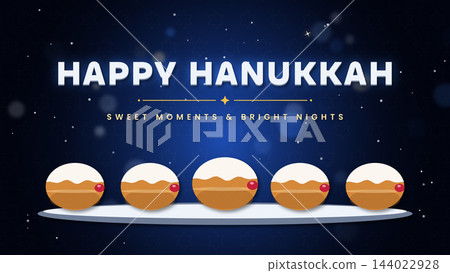 Sufganiyot Hanukkah Greeting Card Animation Image 144022928