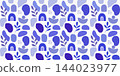 Hand drawn scandinavian pattern with abstract shapes 144023977