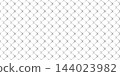 Realistic glossy metal chain link fence illustration. Seamless metallic net pattern for security and border 144023982