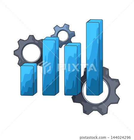 Illustration of Gear with Bar Chart Illustration of Gear with Bar Chart 144024296