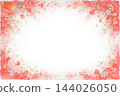 Coral pink watercolor-style flower frame 144026050
