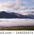 mountain landscape with fog and mist 144026474