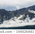 high mountains with fog 144026481